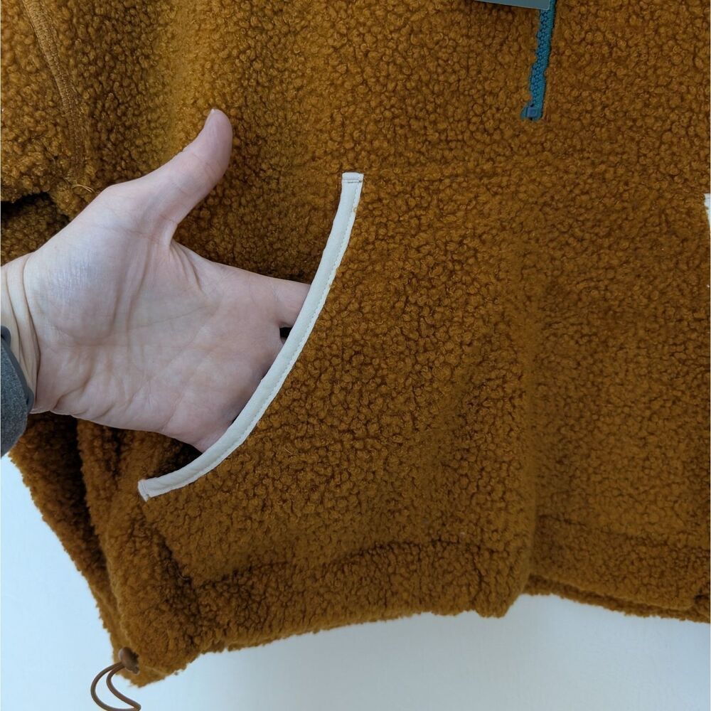 Wild Fable - Women's Size XS Half-Zip Sherpa Anorak Jacket - Rust Color NEW - Picture 3 of 6